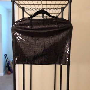 Sequin stretch mini skirt.